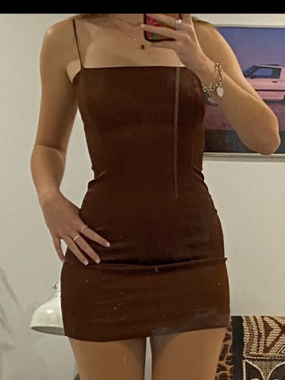 Sunday Best Chocolate Brown Satin Mini Slip Dress